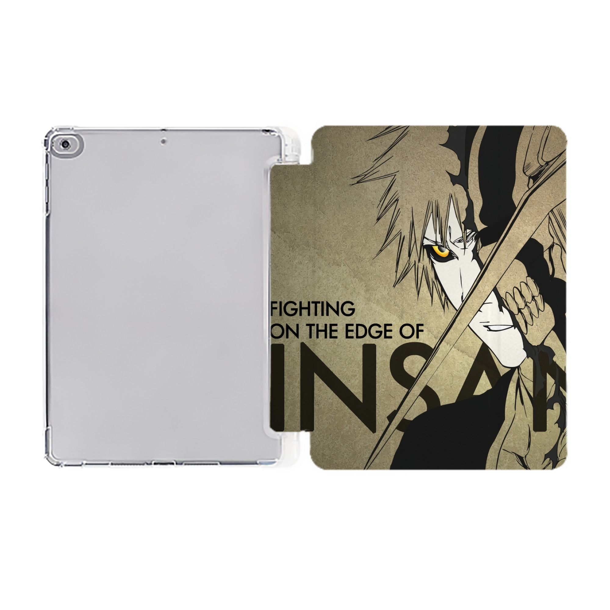 （画像用） ブリーチ BLEACH IPad ケース ペン収納付き 三つ折りスタンド PUレザー×シリコン 対応機種9.5/10.5/10.9インチ